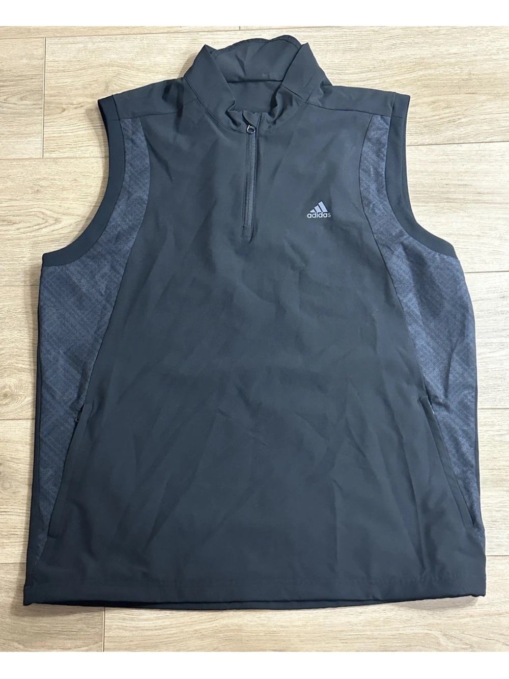 Adidas GOLF Men's Club Vest Black 1/4 Zip Comfort Soft Size L